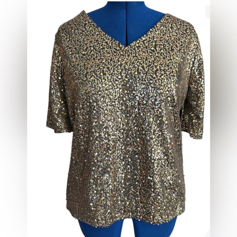 Cato Gold Sequin Woman's top 14/16W